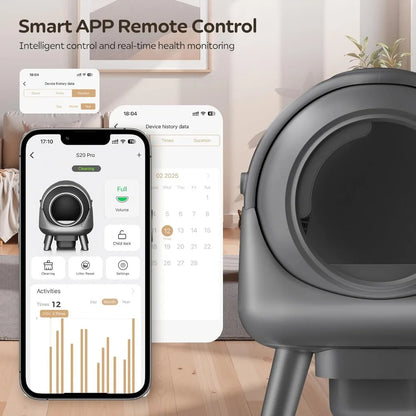 Self Cleaning Litter Box for Multiple Cats | Automatic with App Control | Odor-Free Waste Disposal & Dual Safety Sensors