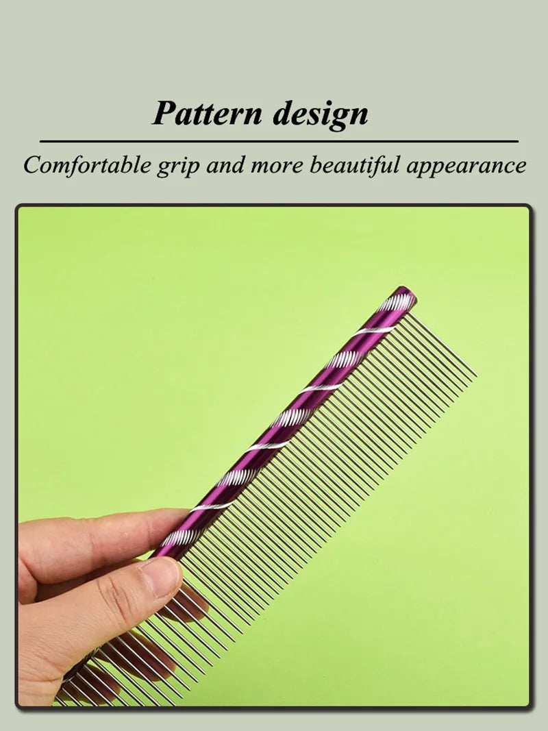 6 Colored Pet Dog Comb Straight Comb Cat Cleaning Brush 16/19/20/25cm Stainless Steel Lightweight Pets Cat Grooming Combs Dogs