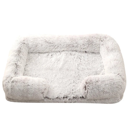 Half Surround Dog Bed Soft Square Pet Cat Sofa Full Filling Medium Pet Dog Kennel Plush Cat Cushion House
