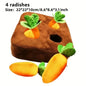 Carrot Snuffle Mat for Dogs Cats Puzzle Toy with Carrots for Small Medium Large Interactive Pet Stress Relief Dogs Chew Toys