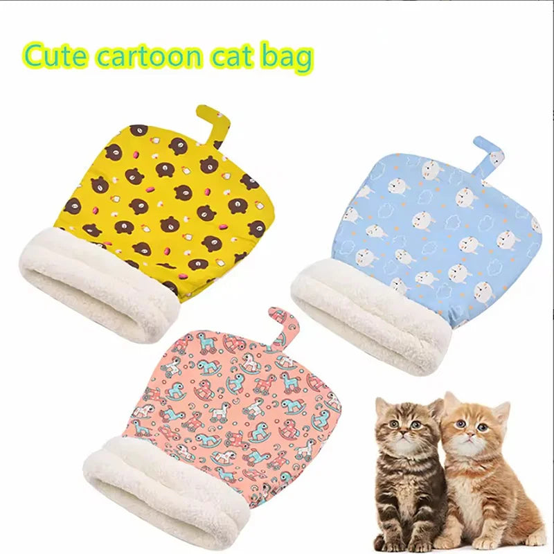 Winter Cat Cave Bed Self Warming Pet Mat Washable Cat Sleeping Bag Enclosed Fleece Lined Pet Bed Indoor Pet Nest pet supplies