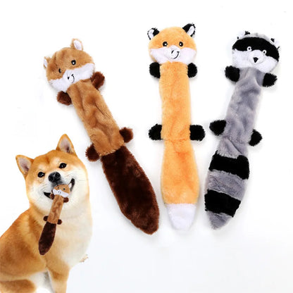 1/3 Pcs Large Dog Toy Bite-Resistant Sound Plush Toy Squirrel, raccoon, fox Cartoon Pet Toy Squeaky Dog Toy For Small Medium Dog