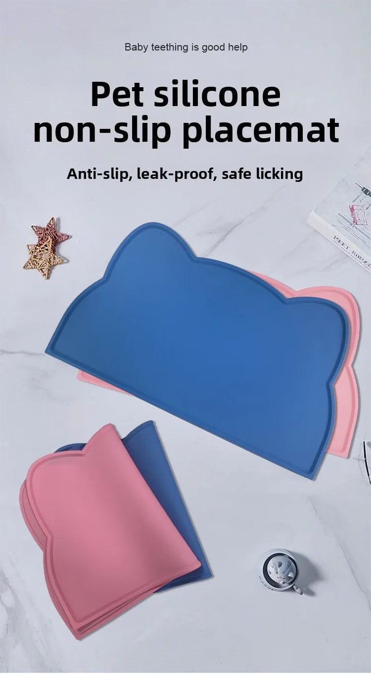 Anti-slip Silicone Pet Feeding Pad, Washable Food-grade Licking Pad, Suitable for Dogs and Cats As A Leak-proof Pad