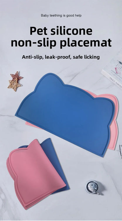 Anti-slip Silicone Pet Feeding Pad, Washable Food-grade Licking Pad, Suitable for Dogs and Cats As A Leak-proof Pad