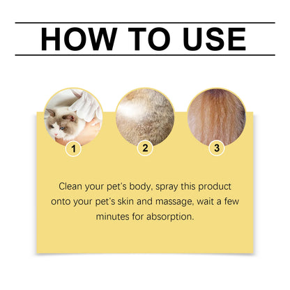 Yegbong Pet Skin Care Spray Gentle Formula Soothing Disconforts Lasting Moisturizing For Dogs Cats Pets Cleaning Products 50ml