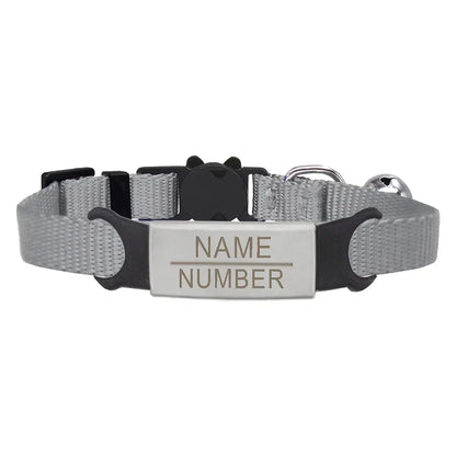 Personalized Cute ID Tag Cat Collar - Safe Breakaway Design with Engraved Name Phone Number Ideal Gift for Cat Lovers Pet Owners
