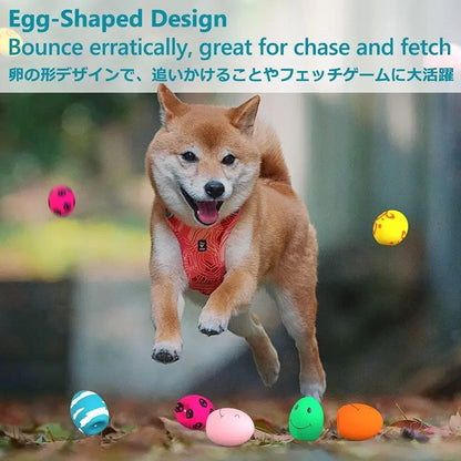 Rubber Dog Puppy Pet Play Squeaky Ball Chewing Toys with Face Fetch Bright Balls Pet Dog Supplies Puppy Popular Toys