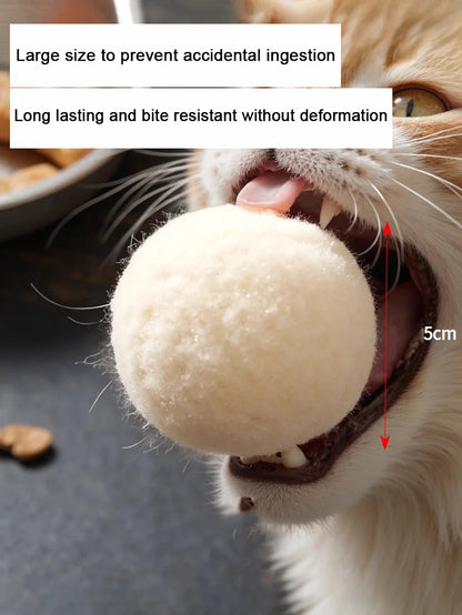 Cat toy silent wool ball cat's self pleasure boredom relief toy chasing prey ball teasing cat stick grinding teeth durable bite