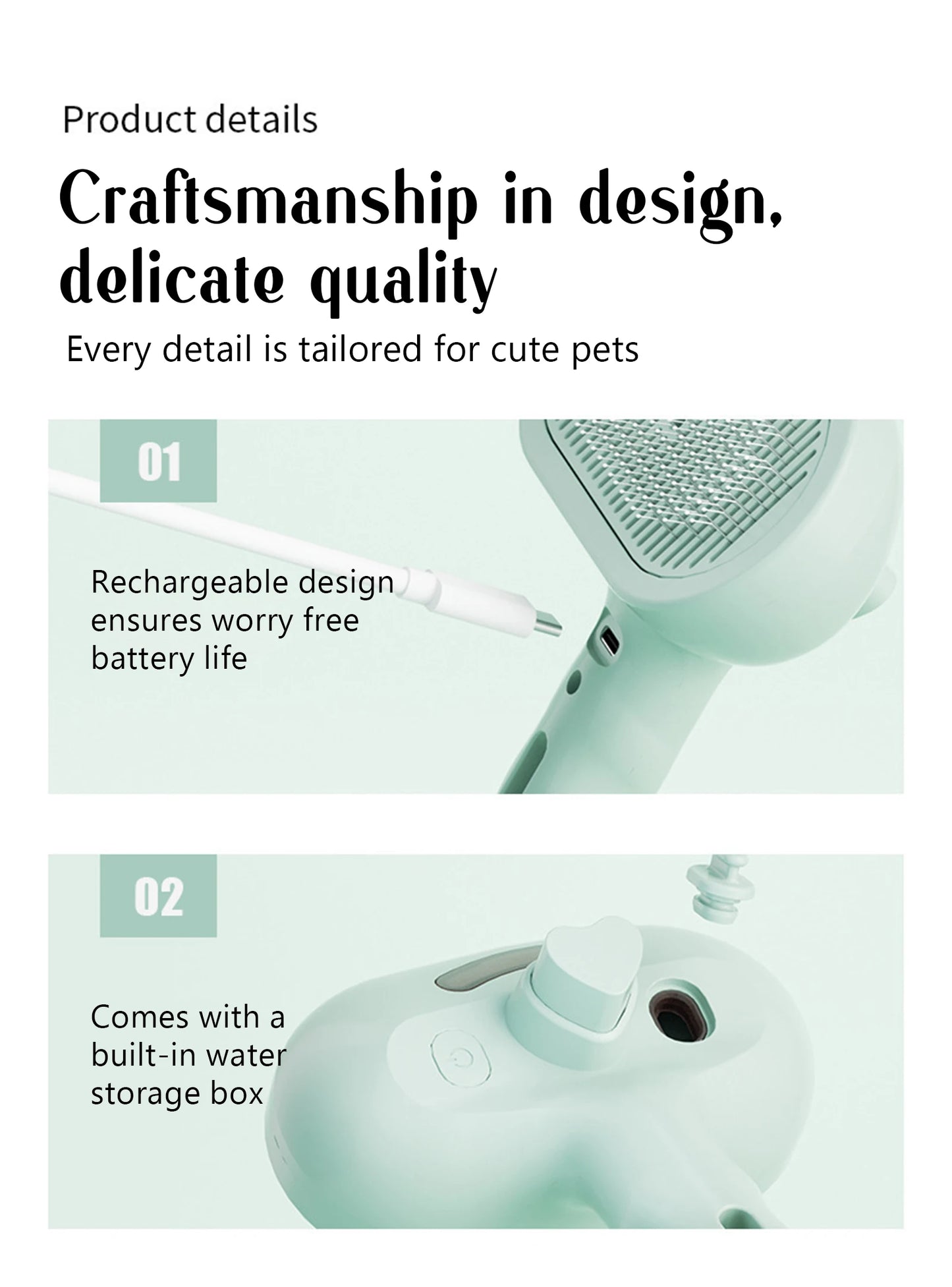 Dog Comb Pet Steam Massage Brush Safe Round Head Soft Teeth Spray Hair Removal Comb for Dog Universal for Cats Dogs Accessories