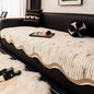 Nordic Striped Plush Sofa Cover Irregular Non-slip Corner Sofa Seat Cover Winter Warm Sofa Protector Towel for Living Room Decor