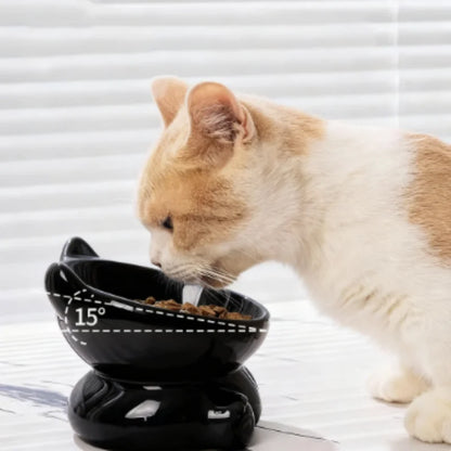 Cat Bowl Pet Accessories Ceramic Diagonal High Feet Cute Protection Cervical Spine Dog Bowl Drink Water Bowl Pet Supplies