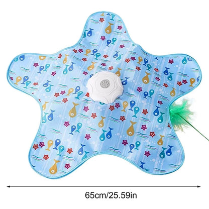 Electric Cat Interactive Hide and Seek Game Pet Toy with Moving Concealed Wand Feather Chargeable Automatic Cats Teaser Toy