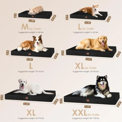 Waterproof Dog Bed Orthopedic 47"x29" Memory Foam Pet Bed for XXLarge Dog Bed Washable Pet Mat with Removable Cover
