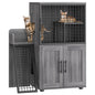 Cat Litter Box Enclosure with Platform,Double Layer Cat Litter Hidden Furniture,Cat Washroom Furniture,Cat House with Ladder