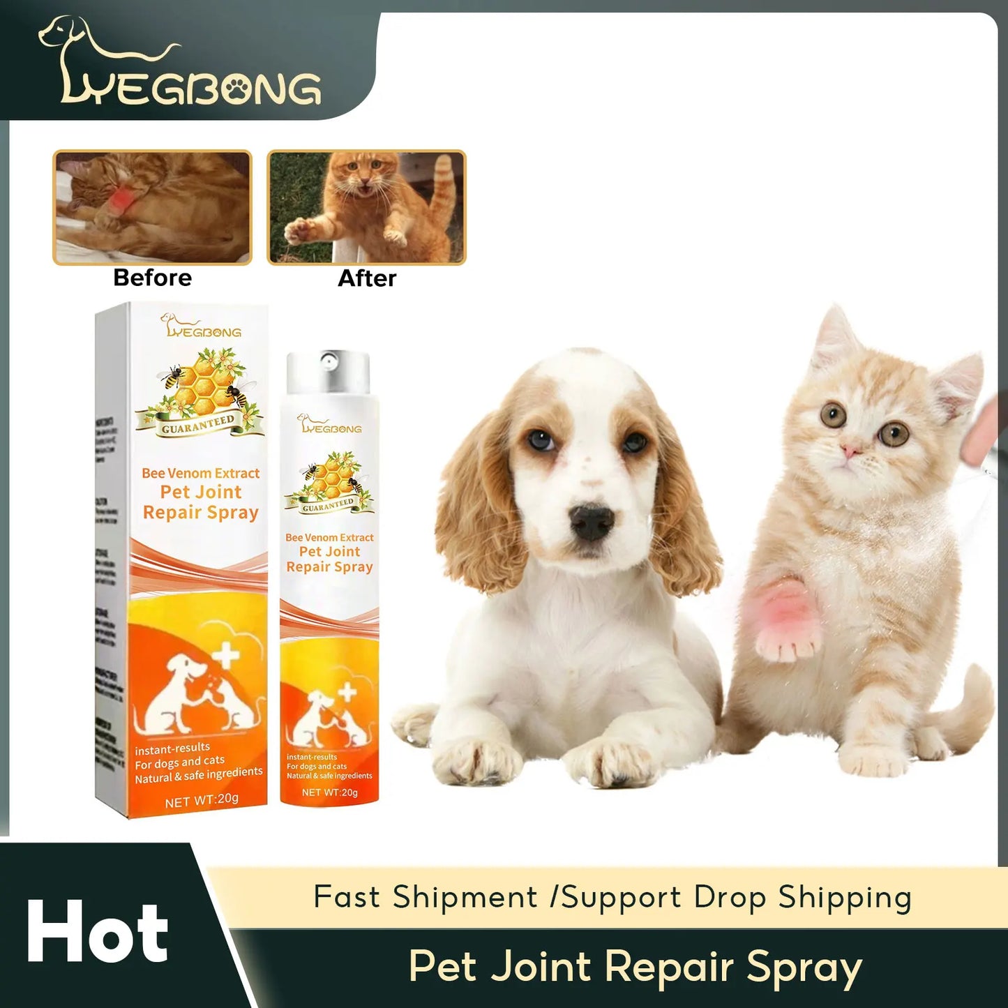 Pet Joint Repair Spray Dog Cat Bone Deformity Osteoarthritis Healing Multifunctional Joint Care Liquid Pet Bone Care Supplies
