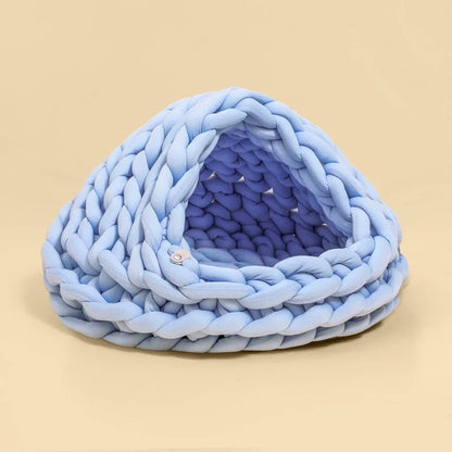 Cute Cat Bed Nest Small Dog Kennel Winter Thick House Weaving Pet Puppy Sleeping Bag Super Soft Cat Sleeping Bed Pet Cushion