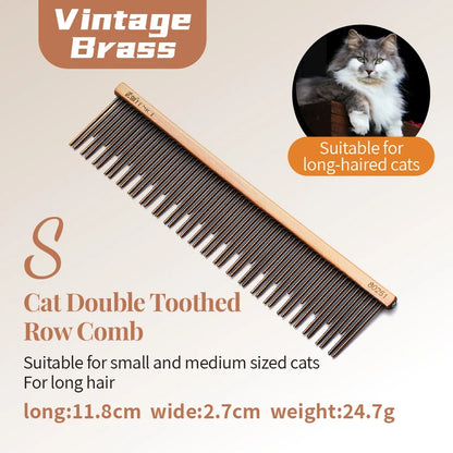Fenice Professional Anti-Corrosion Grooming Comb For Dogs Cats Tapered Stainless Steel Pins Pet Grooming Supplies