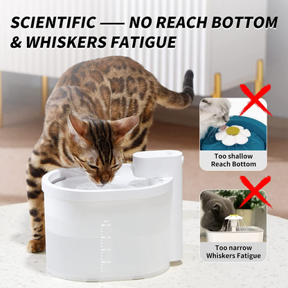 Uahpet Wireless Battery Operated Automatic Cat Pet Water Fountain 67oz 2L Ultra Quiet Cat Water Dispenser for Cats and Small Dog
