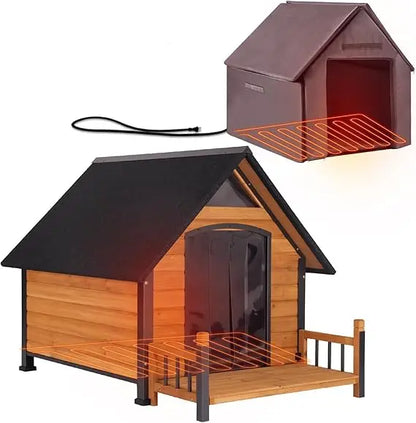 Large Outdoor Heated Dog House for Small, Medium, and Large Dogs with Insulated Metal Frame Kennel