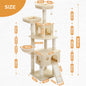 Large Cat Tree for Indoor Cats, Multi-Level Cat Tower with Scratching Posts, Padded Perches, Plush Cat Condo, Cat Accessories