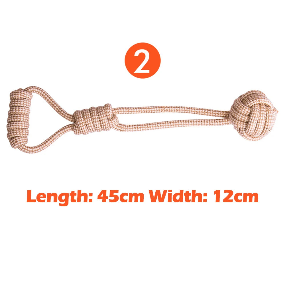 Interactive Cotton Rope Dog Toys for Small Large Dogs Tug of War Durable Bite Toy for Pet Pug Chihuahua Bichon Christmas Gift