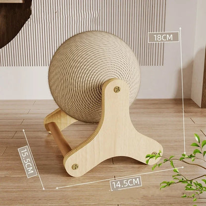 Cat Scratcher Toy Cat Scratching Ball Toy Natural Sisal Rope Cat Scratching Ball Scratcher with Ball Cat Exercise Wheel For Cats