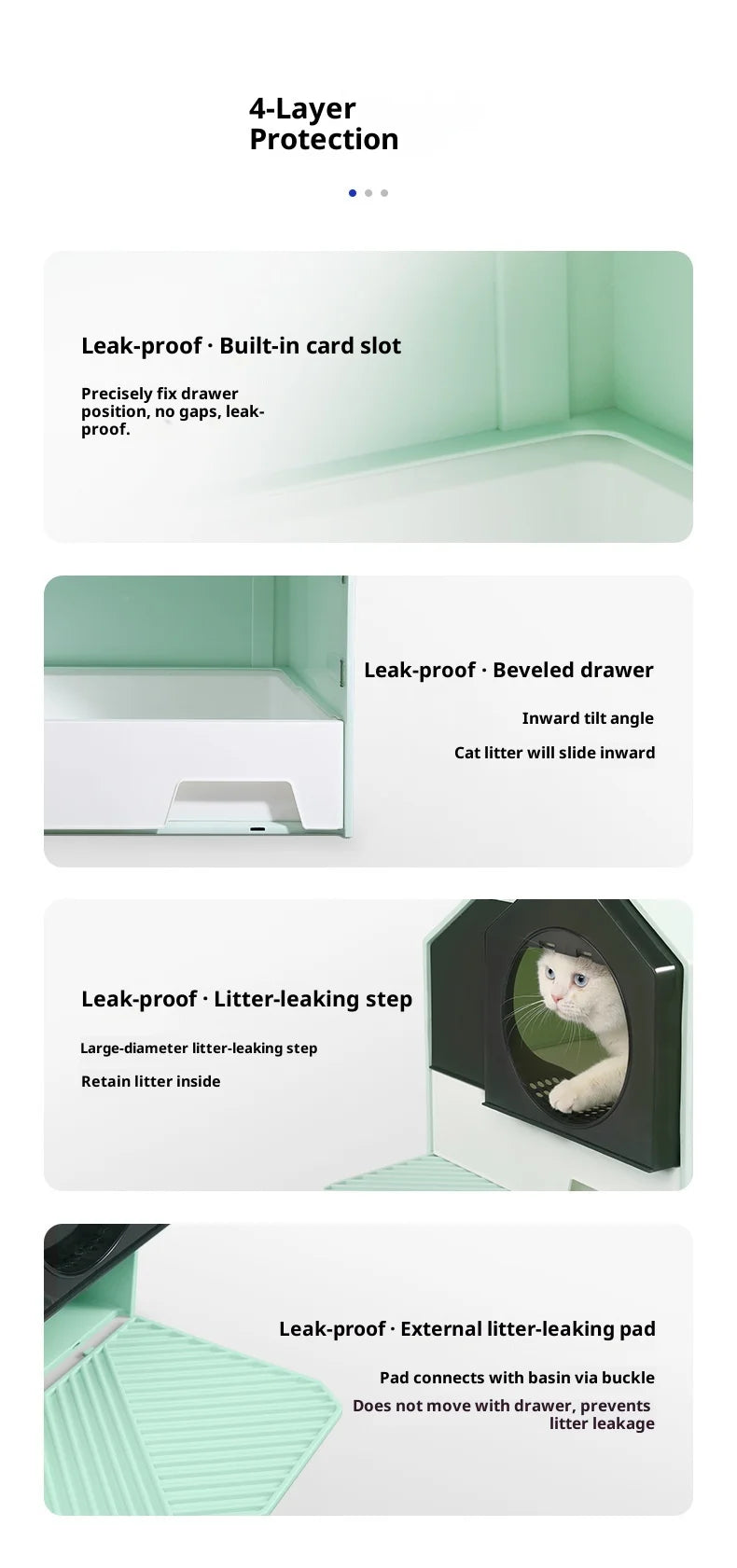 Cleaning Cat Litter Box Enclosed Cat Toilet Drawer Odor Control Large Sealed Anti Odor Chimney Vent Easy Scoop Dispenser