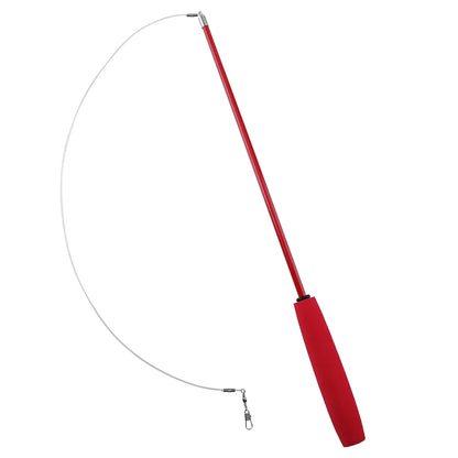 Cat Teaser Wands Three-section Telescopic Fishing Pole Wand Kitten Funny Catcher Teaser Stick Rod Interactive Stick Teaser Toys