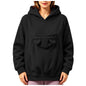 Kangaroo Pocket Cat Dog Hoodies For Women Autumn Winter Warm Outwear Sweatshirt Comfortable Street Style Trendy Fashion Tops