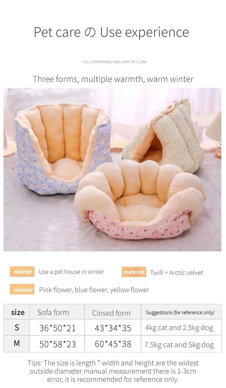 Cute Warm Cat Bed Nest Small Dog Kennel Winter Thick House Pet Puppy Sleeping Bag Super Soft Plush Cat Sleeping Bed Pet Cushion