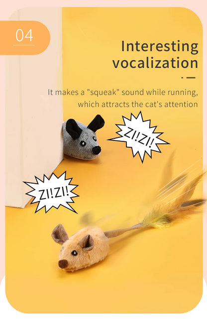 Smart Running Mouse Cat Toy Interactive Random Moving Electric Toys USB charging Simulation Mice Kitten Self-Playing Plush Toys