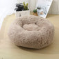 Round Plush Pet Bed - Self Warming Kennel, Machine Washable Mat with Non-Slip Bottom, Soft Cushion House Bed for Cats Dogs