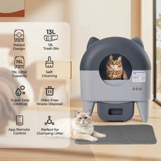 Lunapurr NEO-C Extra Large Self-Cleaning Cat Litter Box – App Control, 76L, Multi-Cat - Pet Suppie