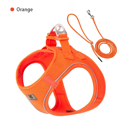 Dog Harness Leash Set for Small Medium Dog Adjustable Reflective Puppy Cat Harness pet Vest Chihuahua Dachshund Outdoor Walking