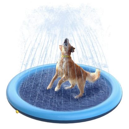 Dog Splash Pad Toy Thick Sprinkler Pool Anti-Slip Outdoor Summer Sprinkler Water Toy for Backyard Fountain Play Mat for Children