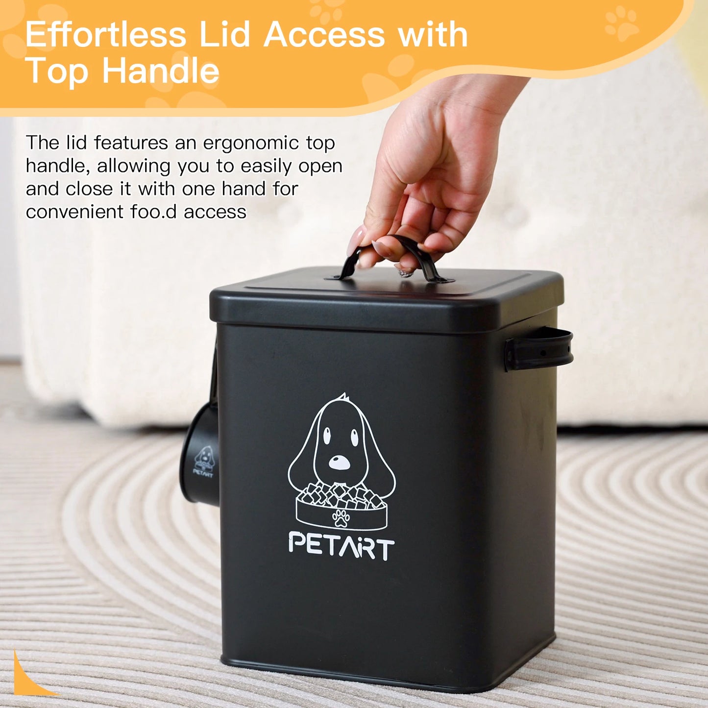 Dog And Cat Food Storage Container, With Spoon, With Desiccant, Waterproof, Large-Capacity Metal Sealed Jar, Not Easy To Deform