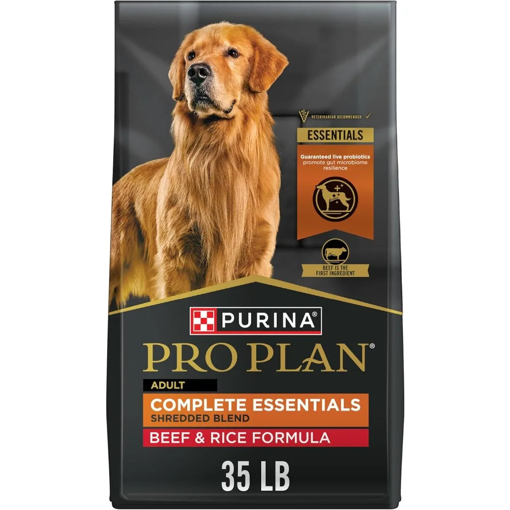Complete Essentials Shredded Blend Beef and Rice Dog Food Dry Formula with Probiotics for Dogs 35 lb. Bag