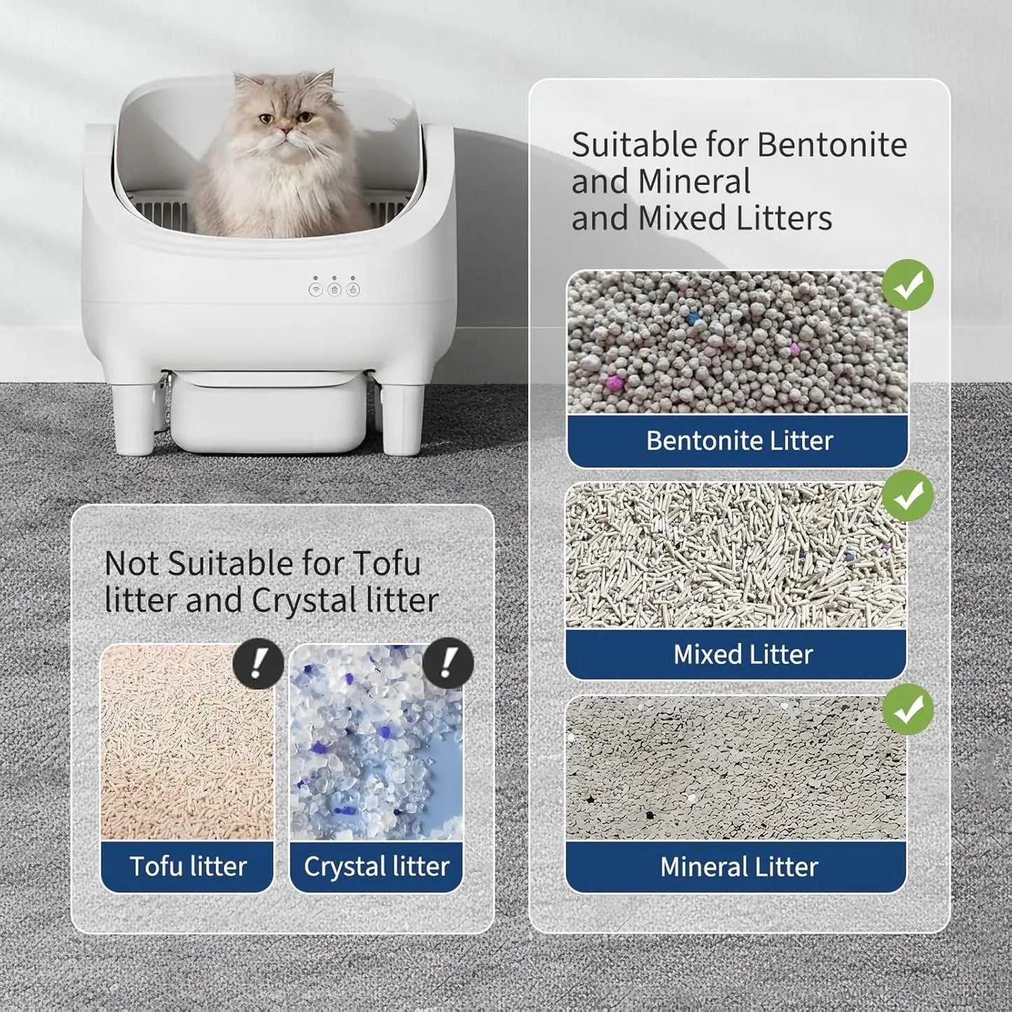 APP-Controlled Automatic Self-Cleaning Cat Litter Box,10.5L Odor-Free Waste Disposal,Pet Toilet for Cat Hygiene,Pet Products
