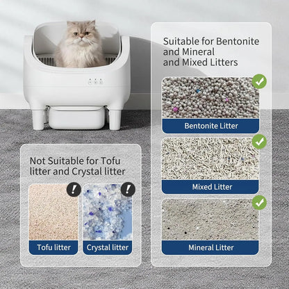 APP-Controlled Automatic Self-Cleaning Cat Litter Box,10.5L Odor-Free Waste Disposal,Pet Toilet for Cat Hygiene,Pet Products