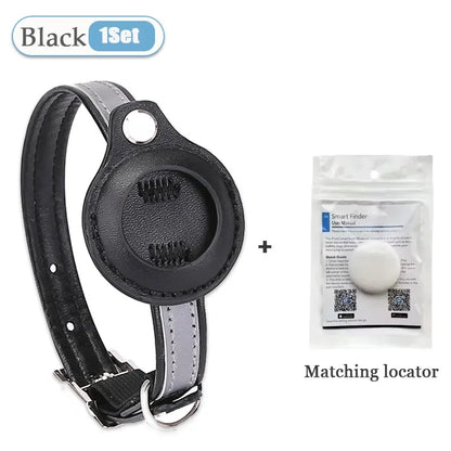 Pet GPS Tracker Leather Pet Adjustable Collars for Apple Airtag Location Tracker Dog Cat Anti-lost Reflective Protection Case