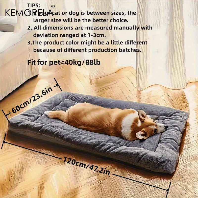 KEMORELA Extra Large Plush Dog Bed Sofa Thickened Super Soft Polyester Pet Mat Dog Crate Mat Bed For Small Medium Large Dog Bed