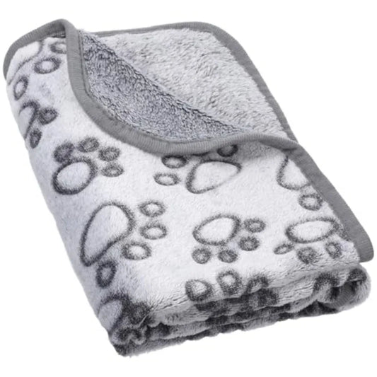 Stuffed Small Dog Blanket 30"x20" Paw Print Pet Blanket Washable Indoor Puppy Mat Soft Warm Sleep Mat Pet Supplies Dogs Essenti