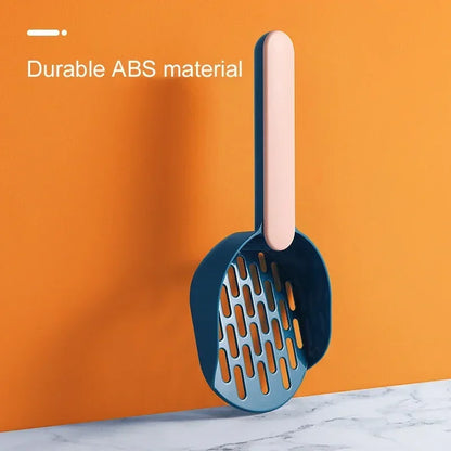 Cat Litter Scoop Set with Base Long Handle Clashing Cat Poop Tool High-Grade ABS Plastic Durable Kitten Toilet Cleaning Tool Pet
