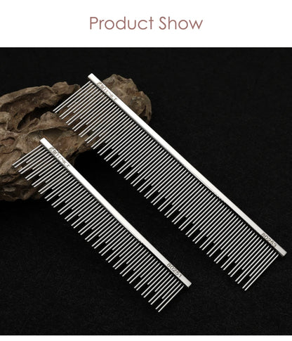 Fenice Professional Anti-Corrosion Grooming Comb For Dogs Cats Tapered Stainless Steel Pins Pet Grooming Supplies