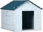 Plastic Dog House for Medium and Small Dogs, Water Resistant Puppy Shelter Indoor Outdoor with Door, Easy to Assemble, Bl