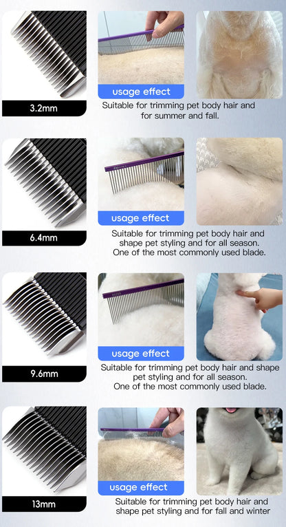 Fenice New Upgrade 5000mA Capacity Cordless LCD Screen Pets Dog Grooming Clippers Rechargeable Haircut Shaver for Trimming Salon