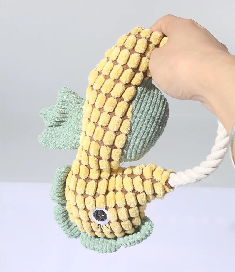 Pet Dog Plush Toy Interactive Dog Squeak Toys Bite Resistant Puppy Grinding Teeth Toy Funny Pet Seahorse Toy Dog Accessories