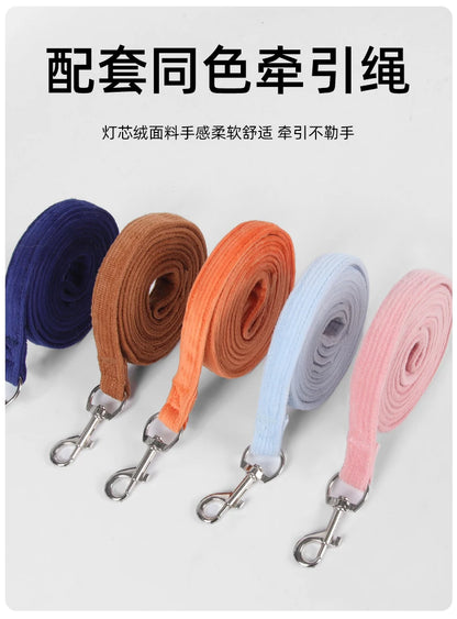 Winter Cat Dog Harness and Leash Comfortable Plush Pet Vest Harness for Small Dogs Cats Outdoor Walking Lead Chihuahua Collar