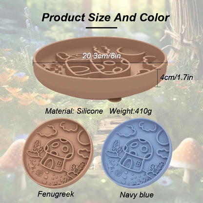 New Mushroom Dog Slow Food Bowl Silicone Pet Bowl Anti-choking Slow Food Pet Planet Silicone Bowl Suction Cup Licking Pad 2 in 1