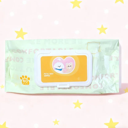 400 Pieces (5 Packs) of Pet Wipes Specifically for Dogs and Cats, Cleaning Tear Stains, Deodorizing Wet Wipes, Wiping Buttocks, Wiping Body, Wiping Feet, Antibacterial Products, Easy to Carry